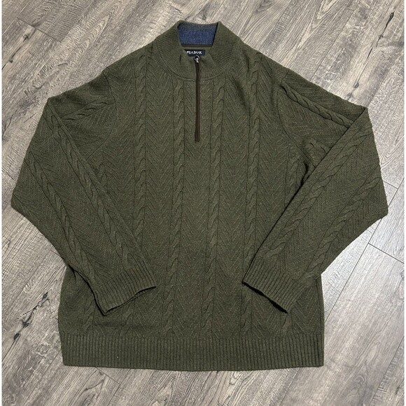 Jos. A. Bank Olive Green Zip Up Sweater - Picture 1 of 6